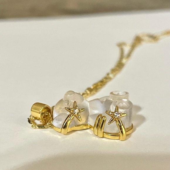 Resin Starry Teddy Bear Pendant Necklace - Picture 6 of 9